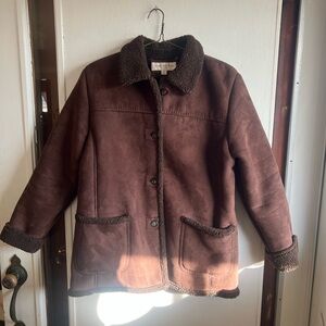 Brown Sherpa-Lined Coat